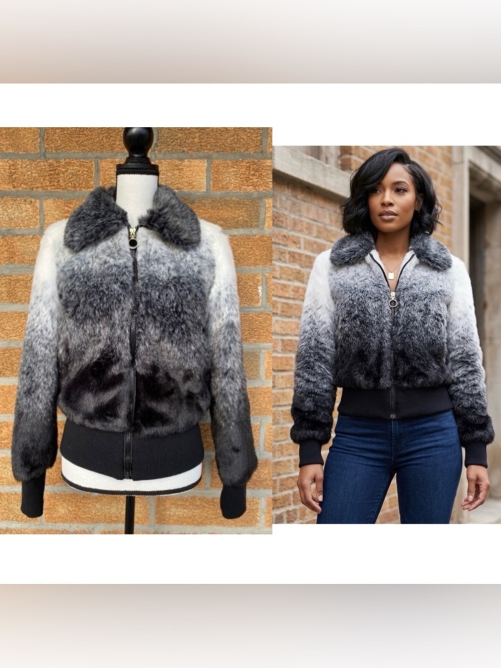 Sam edelman ombre faux fur coat Sz small